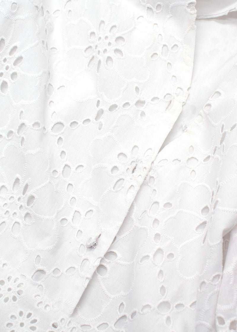 Maje White Rayanette A Line Eyelet Dress