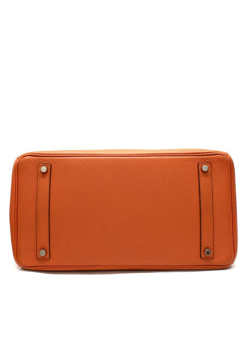 Hermes Birkin 35 in Orange H Taurillon Clemence Leather Palladium Hardware