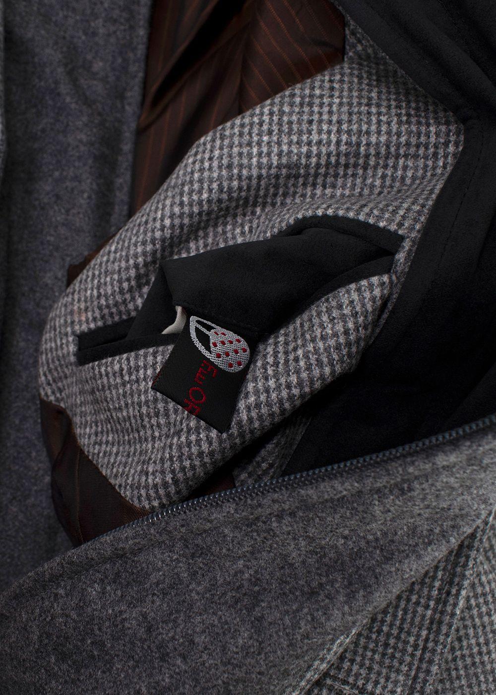 Pal Zileri Grey Houndstooth Single Breasted Wool Scooter Jacket