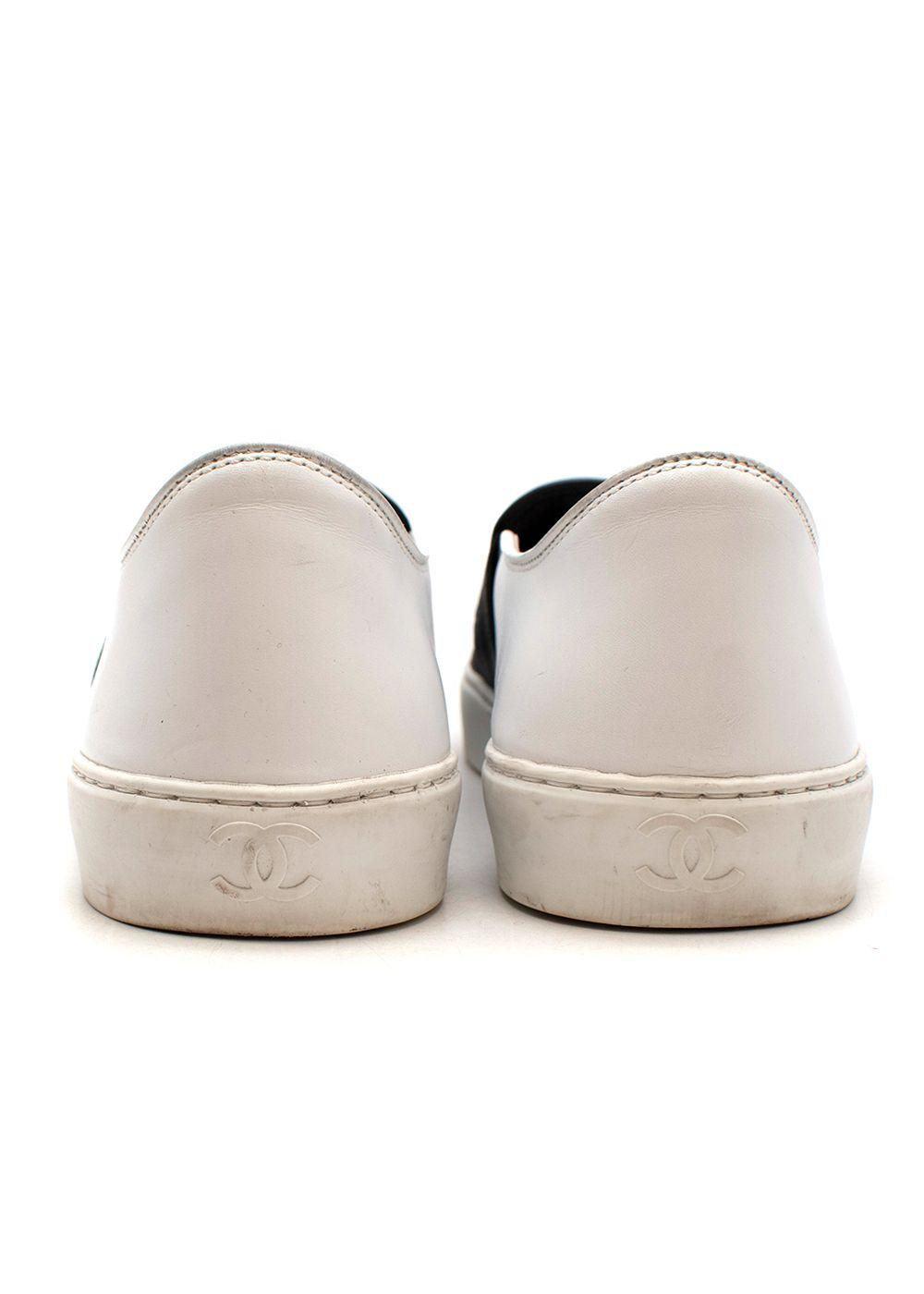 Black & White Leather Slip-On Sneakers