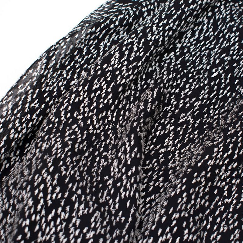 Galvan Black & White Textured Low Back Gown