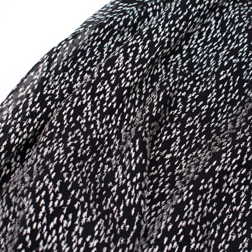 Galvan Black & White Textured Low Back Gown