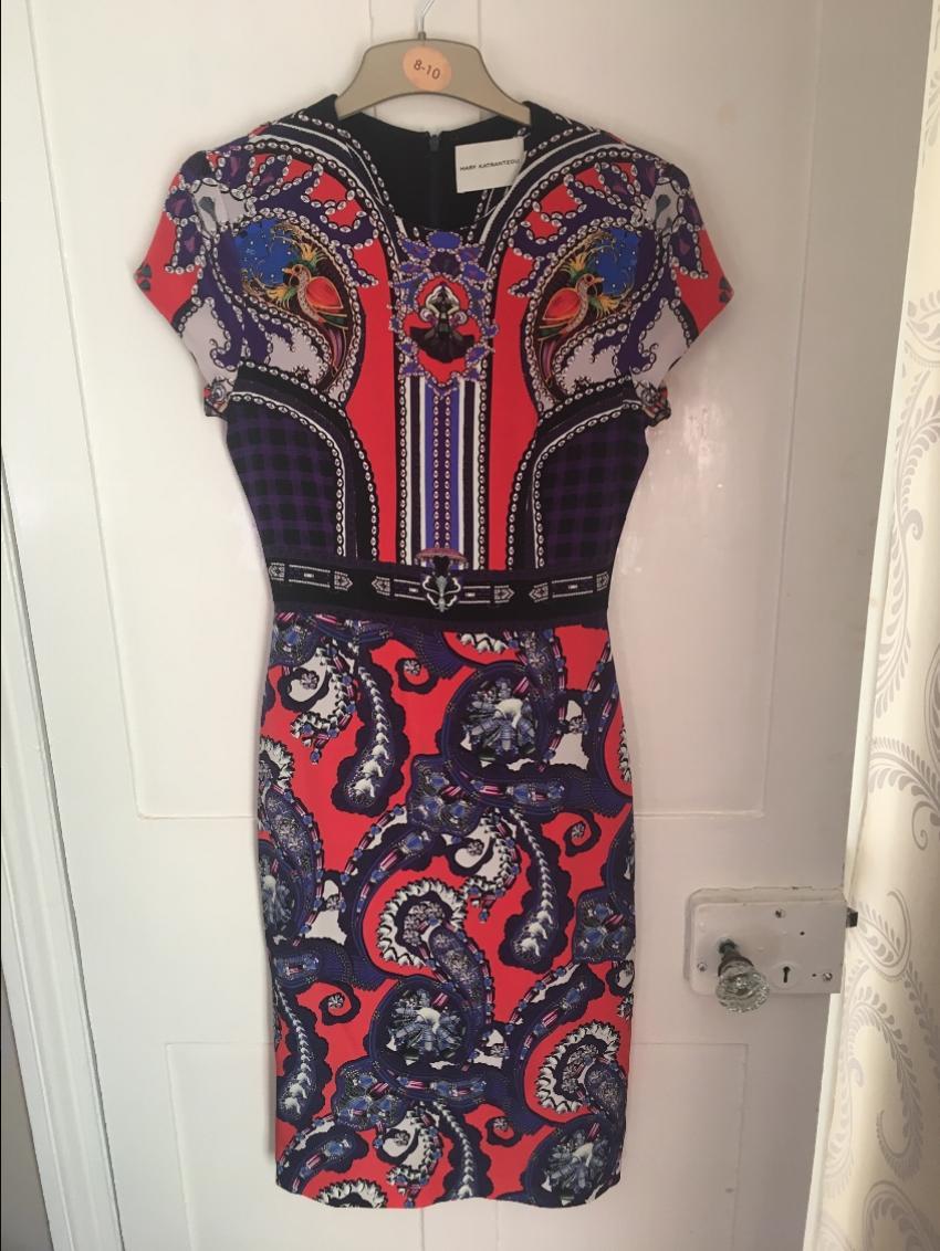 Mary Katrantzou Printed Cap-Sleeve Dress