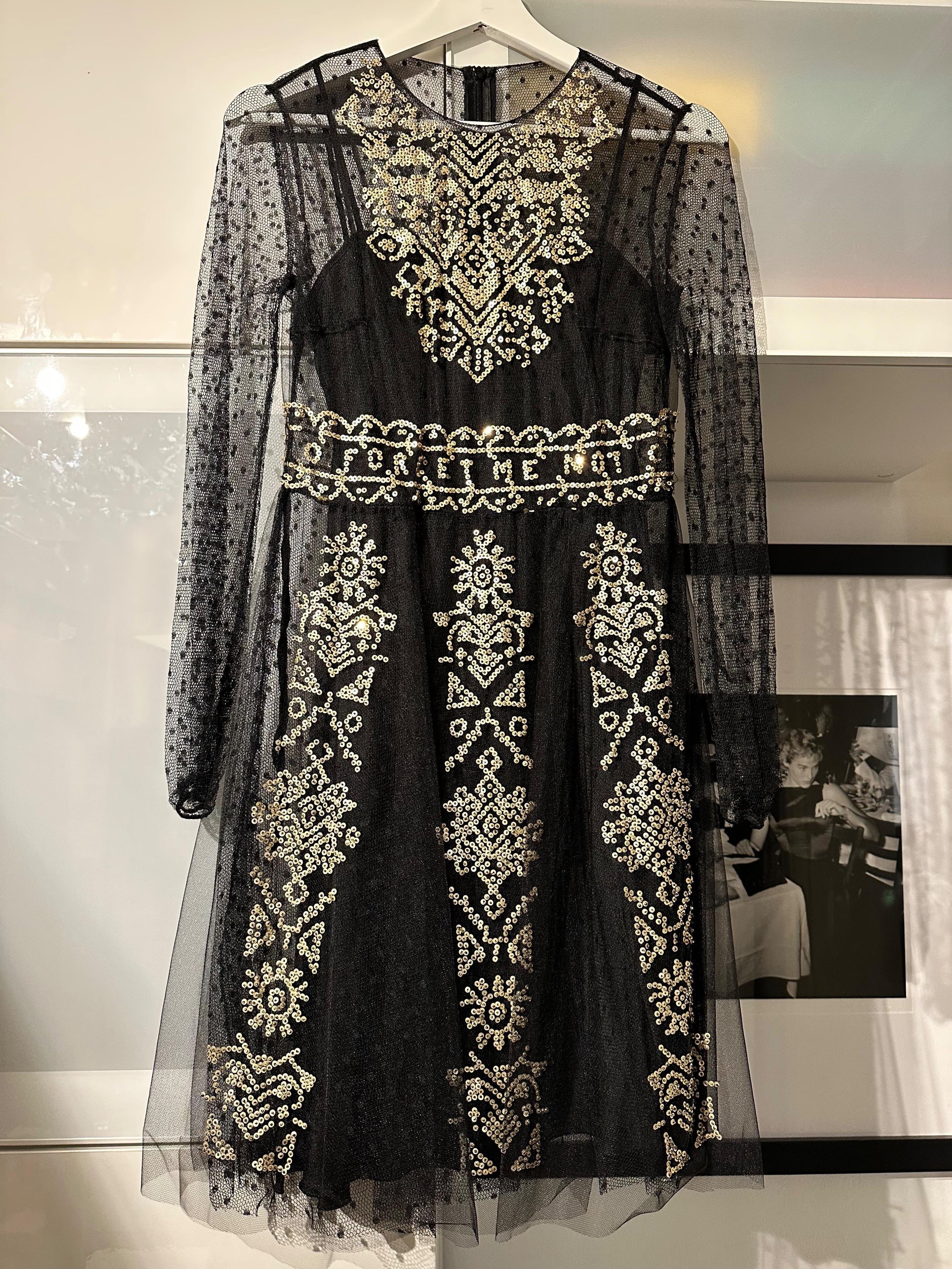 Red Valentino Black Sequin Embellished Mini Dress