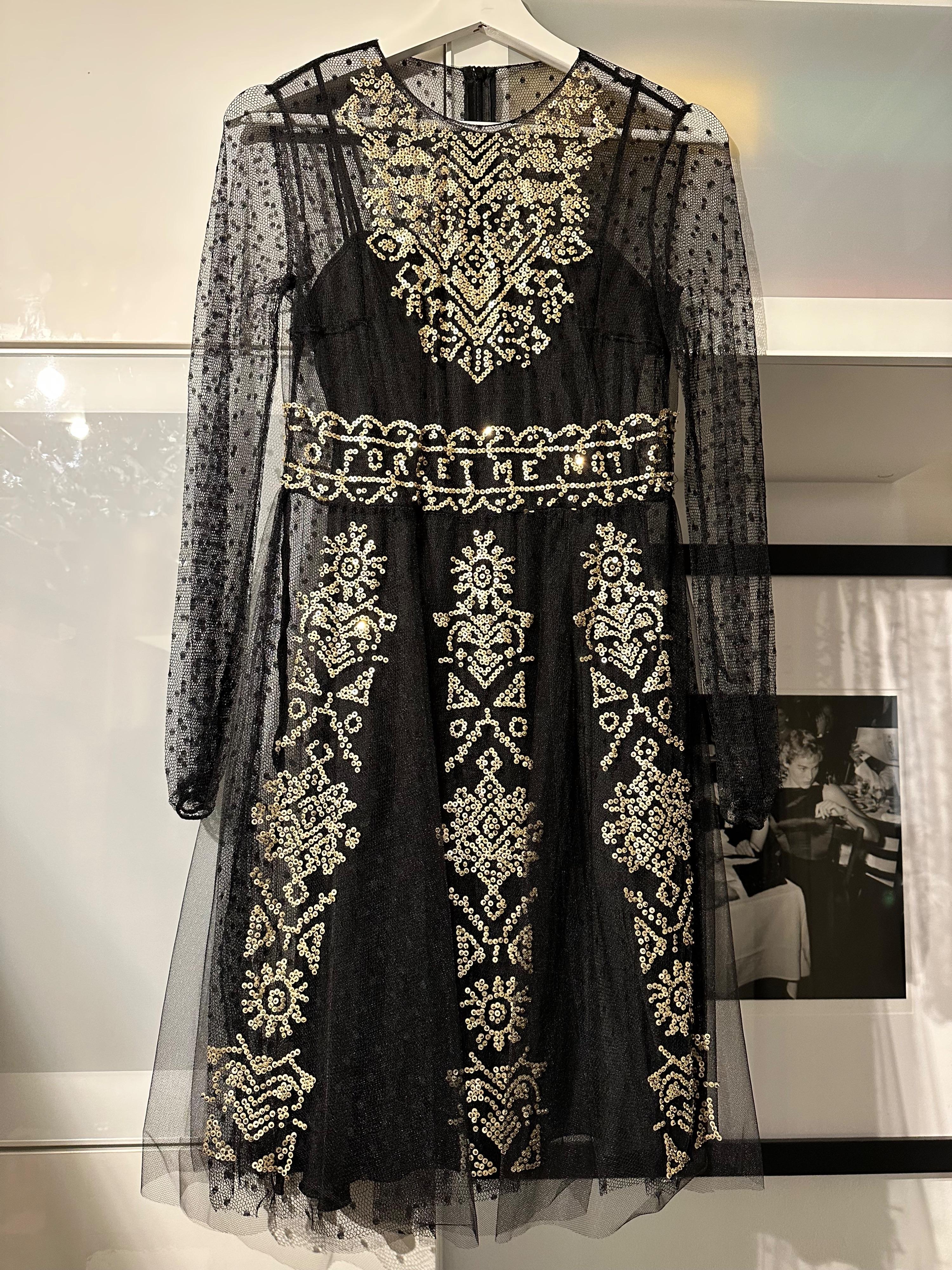 Red Valentino Black Sequin Embellished Mini Dress