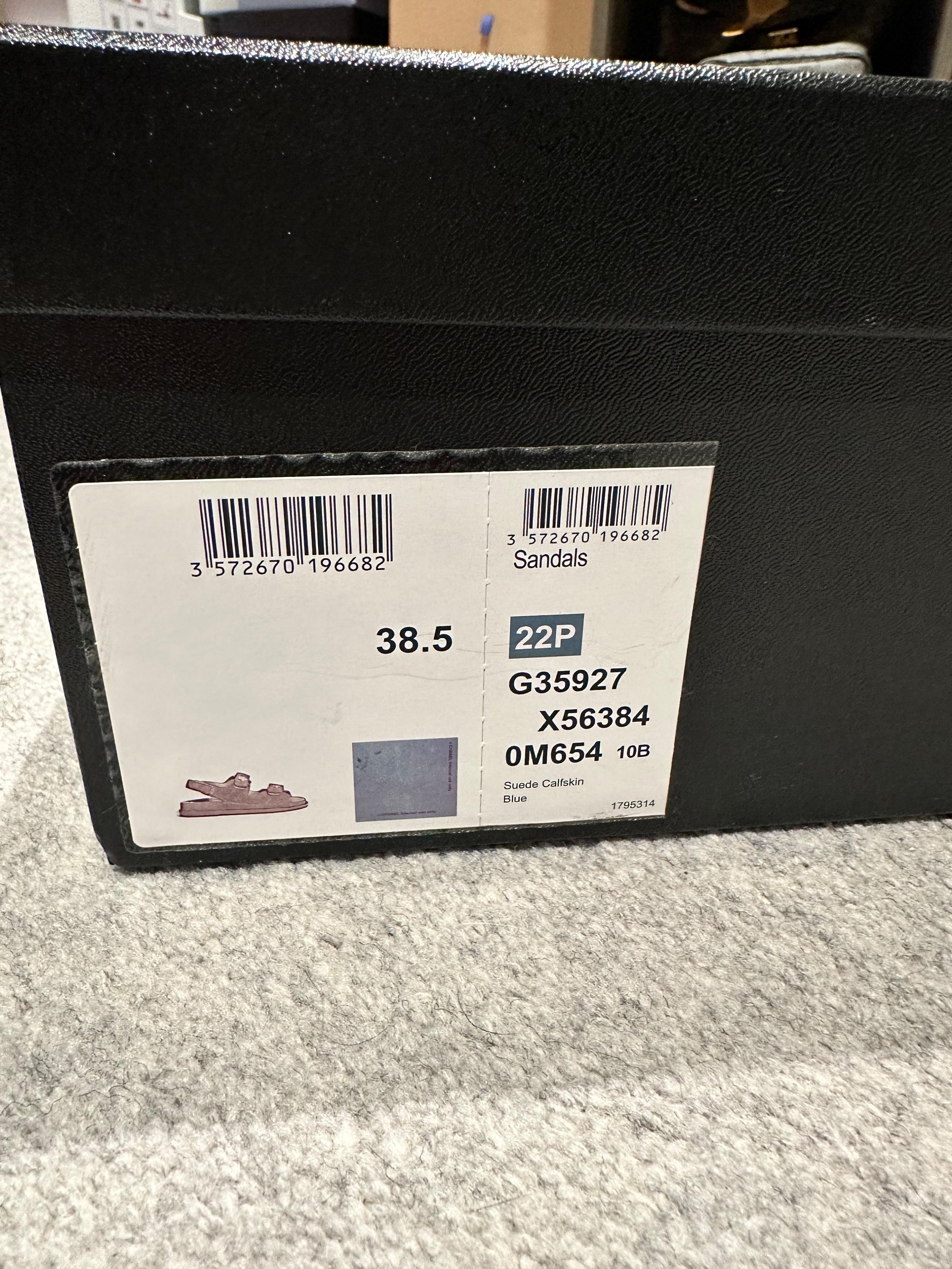 Chanel Blue Suede Dad Sandals