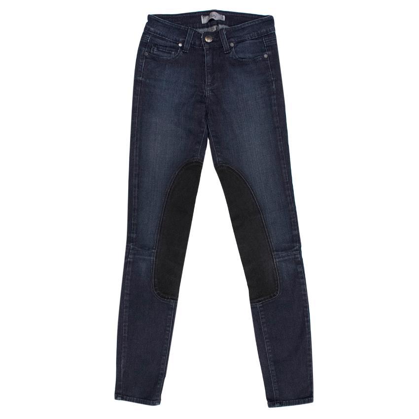 Paige Dark Navy Jeans With Black Patches