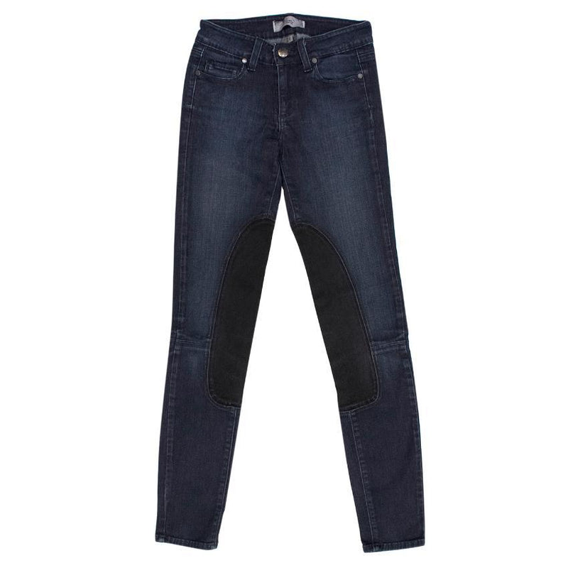 Paige Dark Navy Jeans With Black Patches