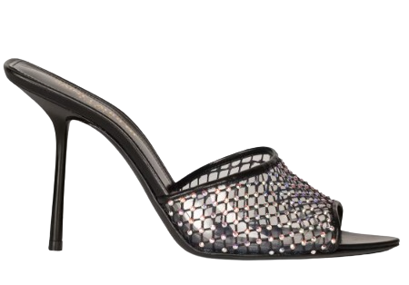Saint Laurent Black Crystal Embellished Mules