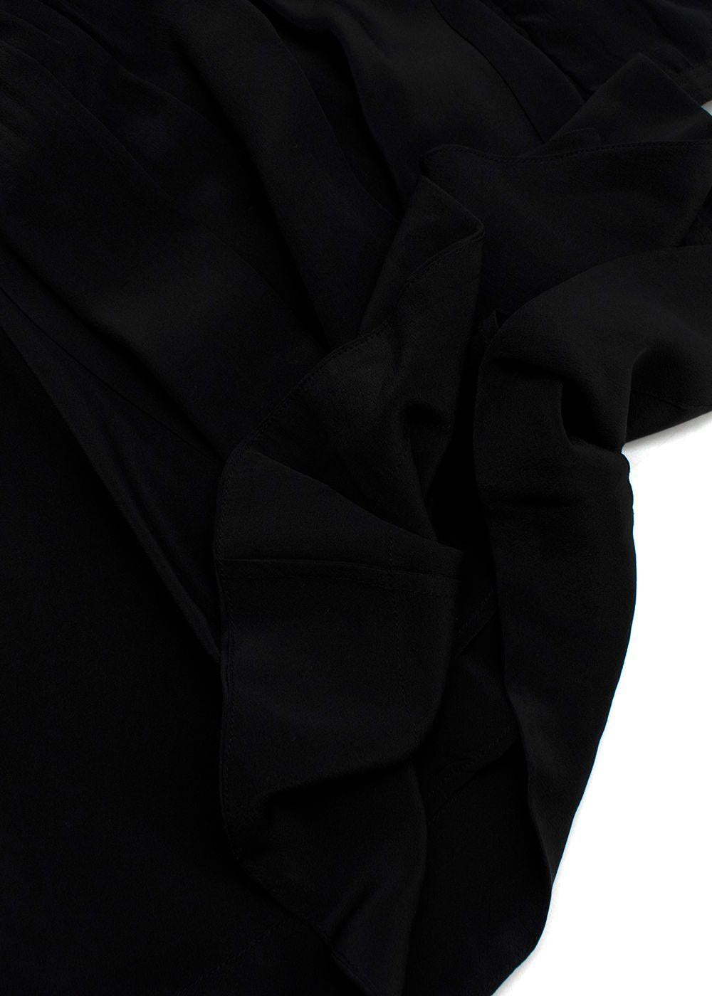 Black Silk Ruffle Mini Dress