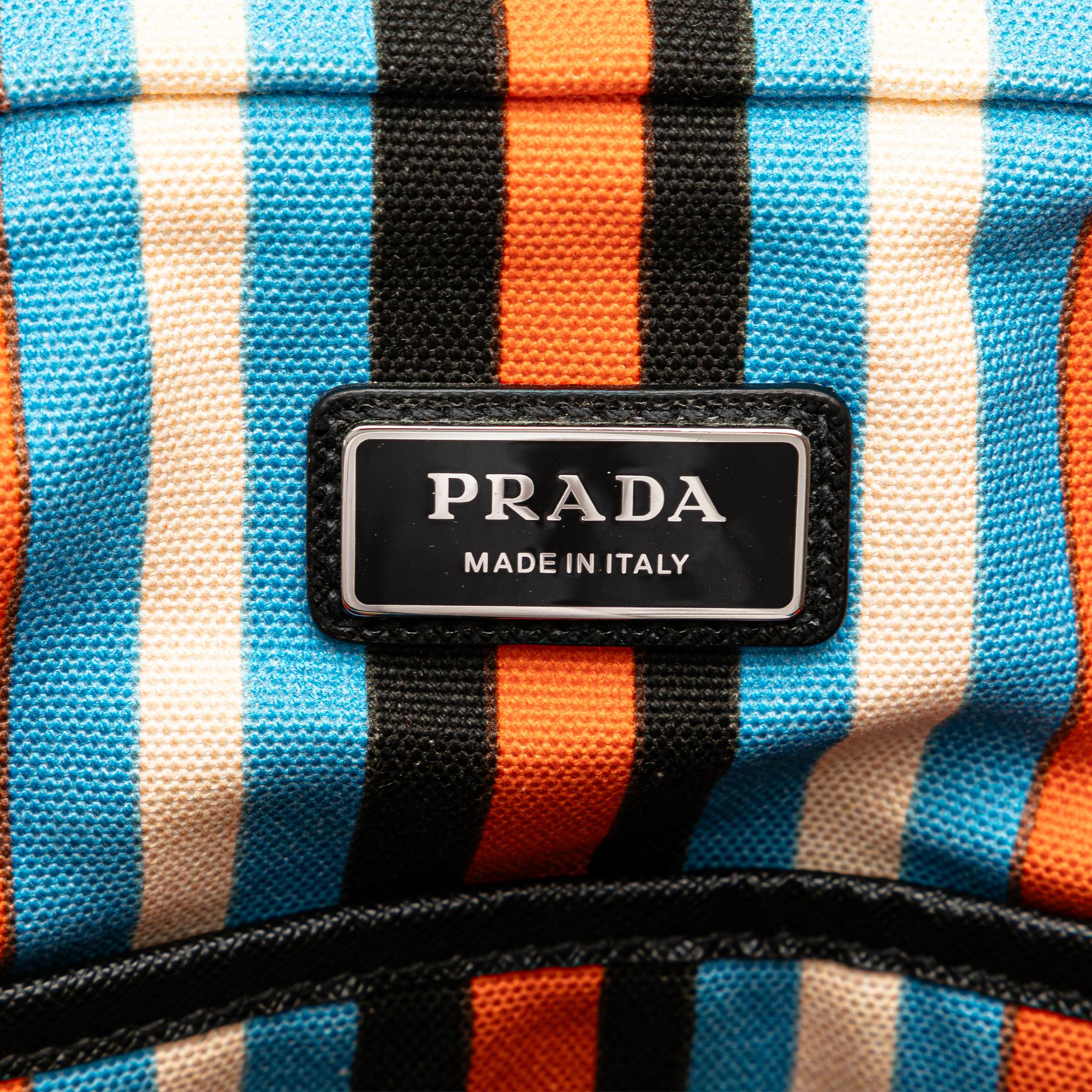 Prada Multicoloured Striped Canapa Baiadera Crossbody Bag