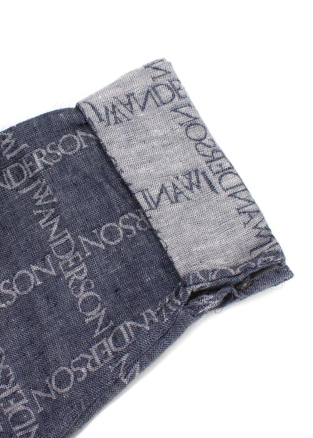 JW Anderson Unisex Blue Logo Grid Tunic Linen Shirt