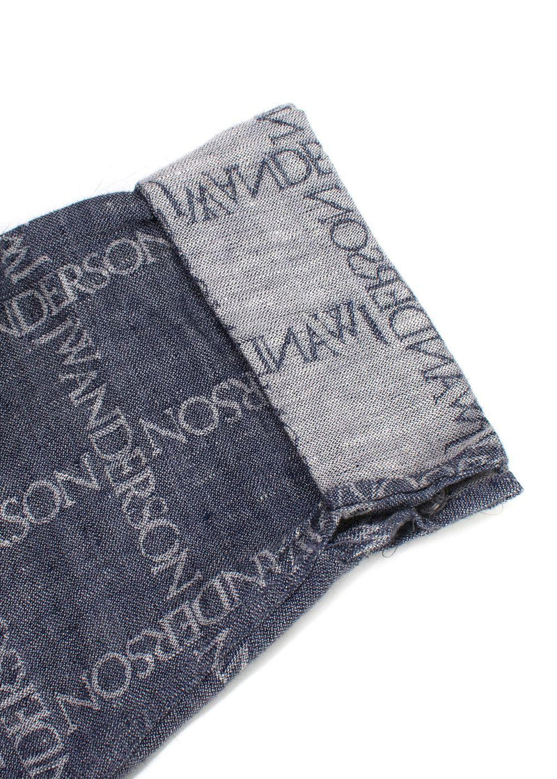 JW Anderson Unisex Blue Logo Grid Tunic Linen Shirt