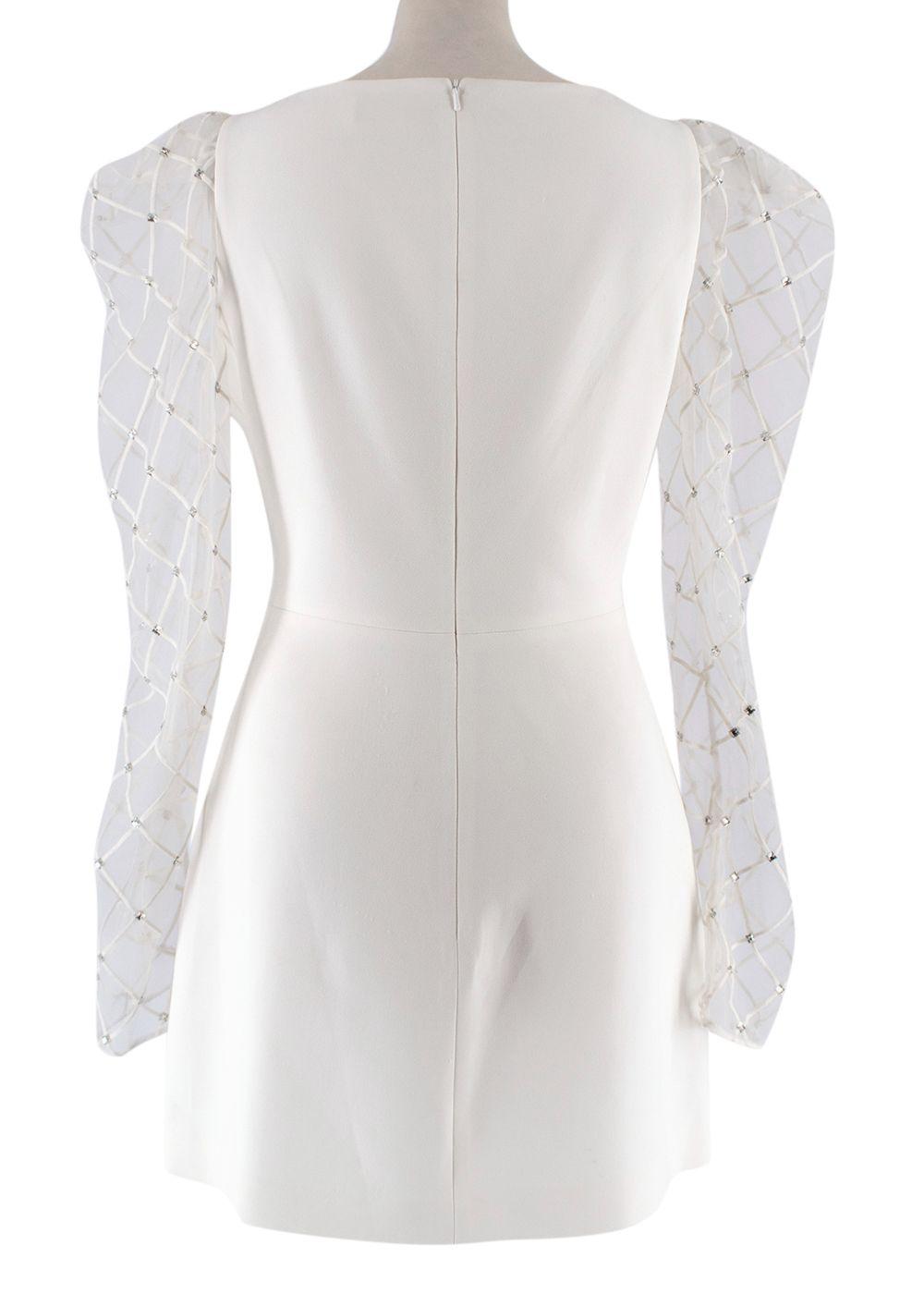 Ivory Mesh Panelled Mini Dress