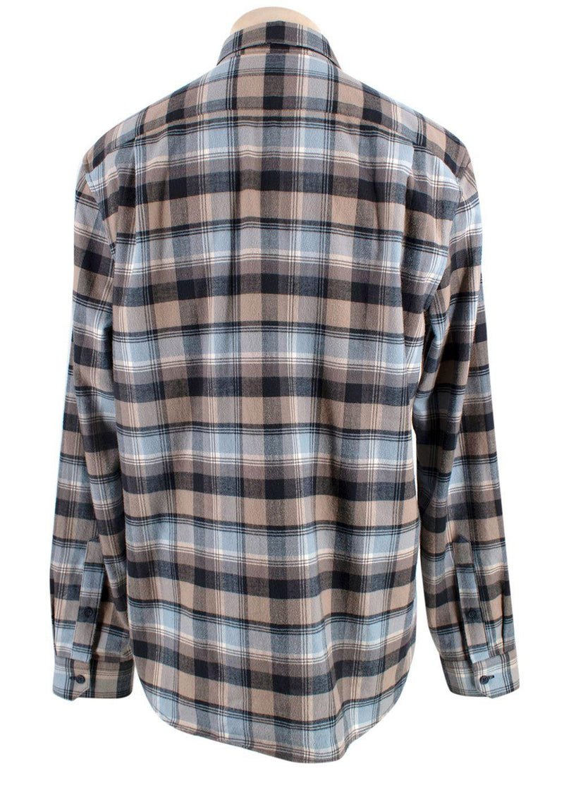 Vince Blue and Beige Check Cotton Shirt
