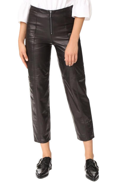 Cropped Leather Trousers