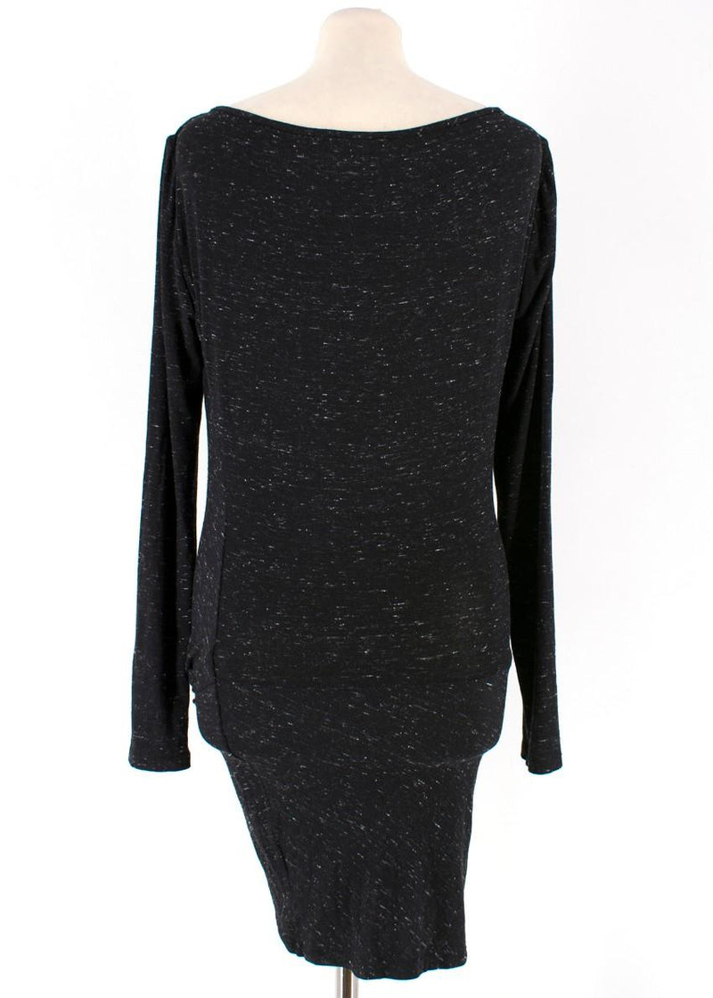 Donna Karan Black Speckled Twist Dress