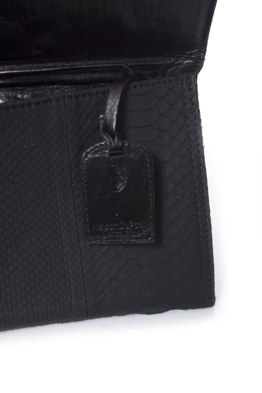 Maison Du Posh Rubber Python Knuckle Clutch