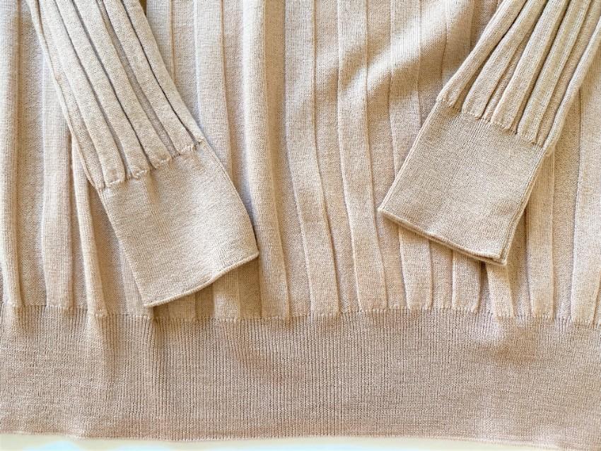 Plan C Nude Merino Wool Ribbed Cricket Jumper