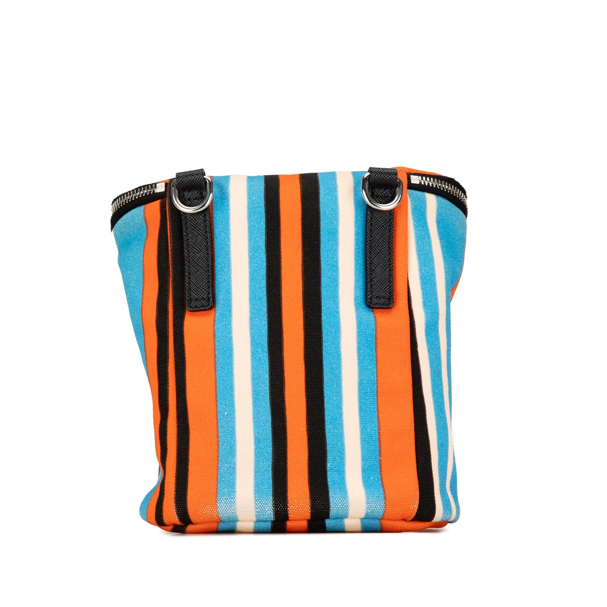 Prada Multicoloured Striped Canapa Baiadera Crossbody Bag