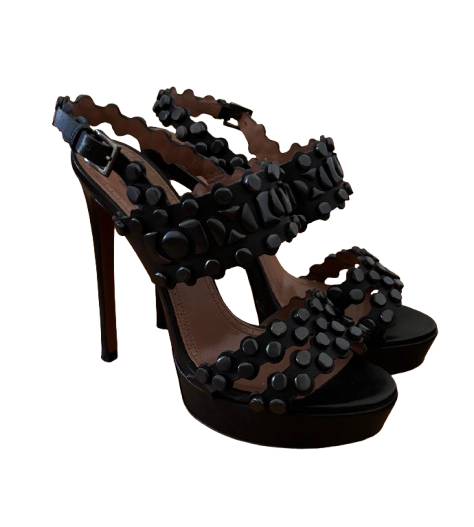 Alaia Navy Blue Platform Sandals