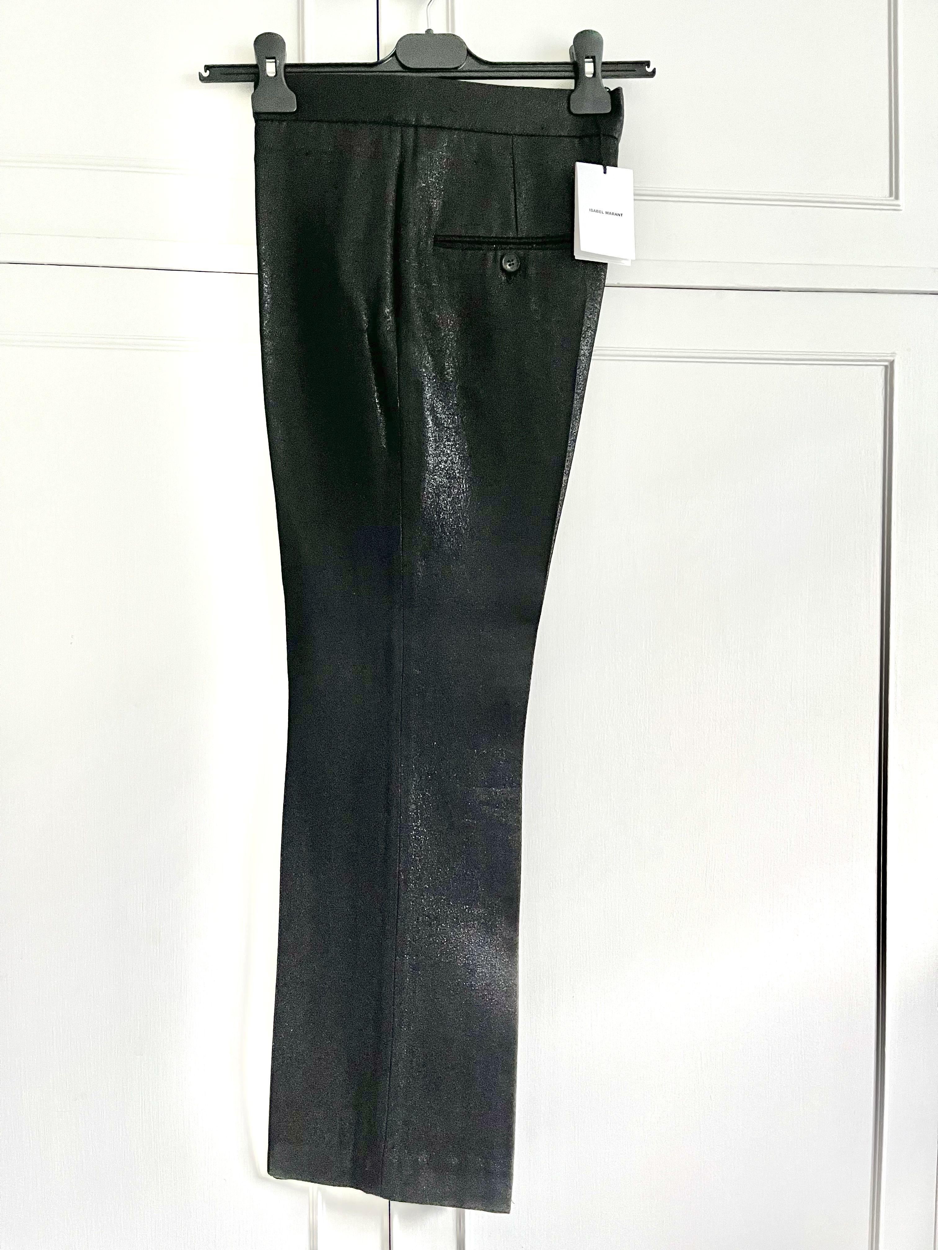 Isabel Marant Mateo metallic woven kick-flare pants