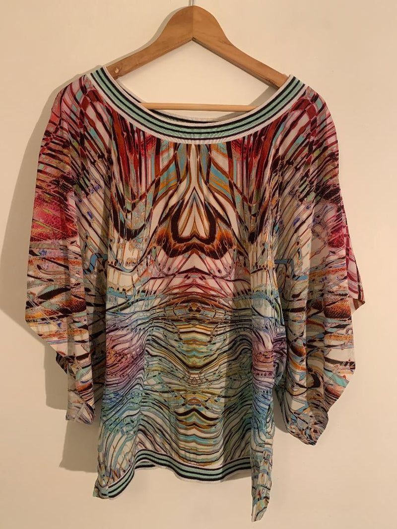 Byblos Printed Silk Boho Top