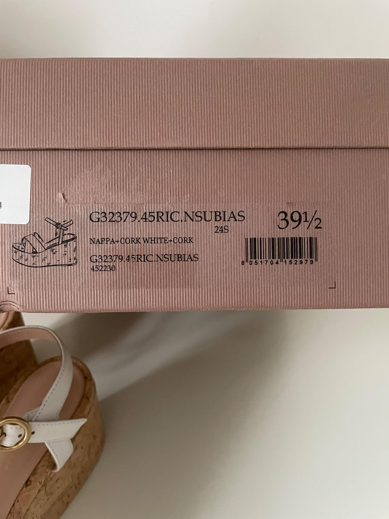 Gianvito Rossi White Cork Platform Wedges