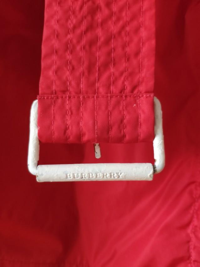 Burberry red double-breasted trench coat