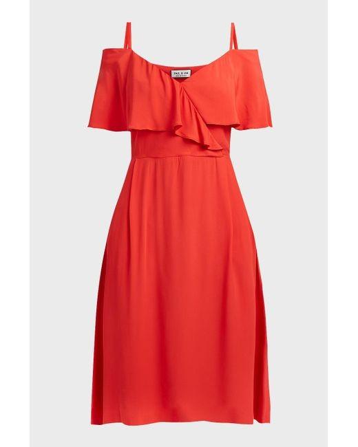 Paul & Joe Severiny Cold-Shoulder Pink Crepe de Chine Dress