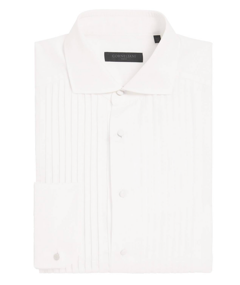 Corneliani Linen-Cotton Code Cocktail Bib Formal Shirt