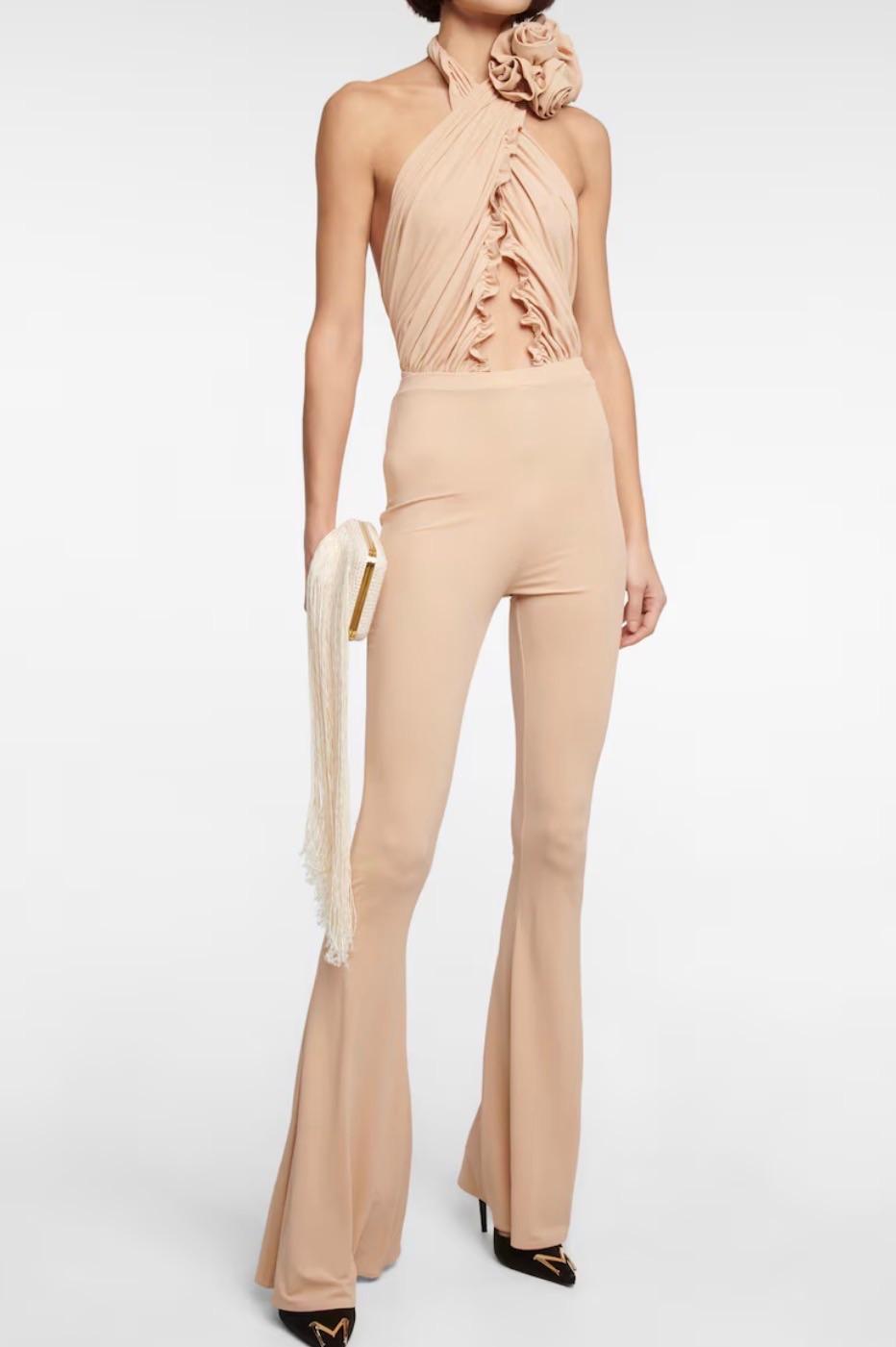 Magda Butrym Nude Stretch Jersey Pants