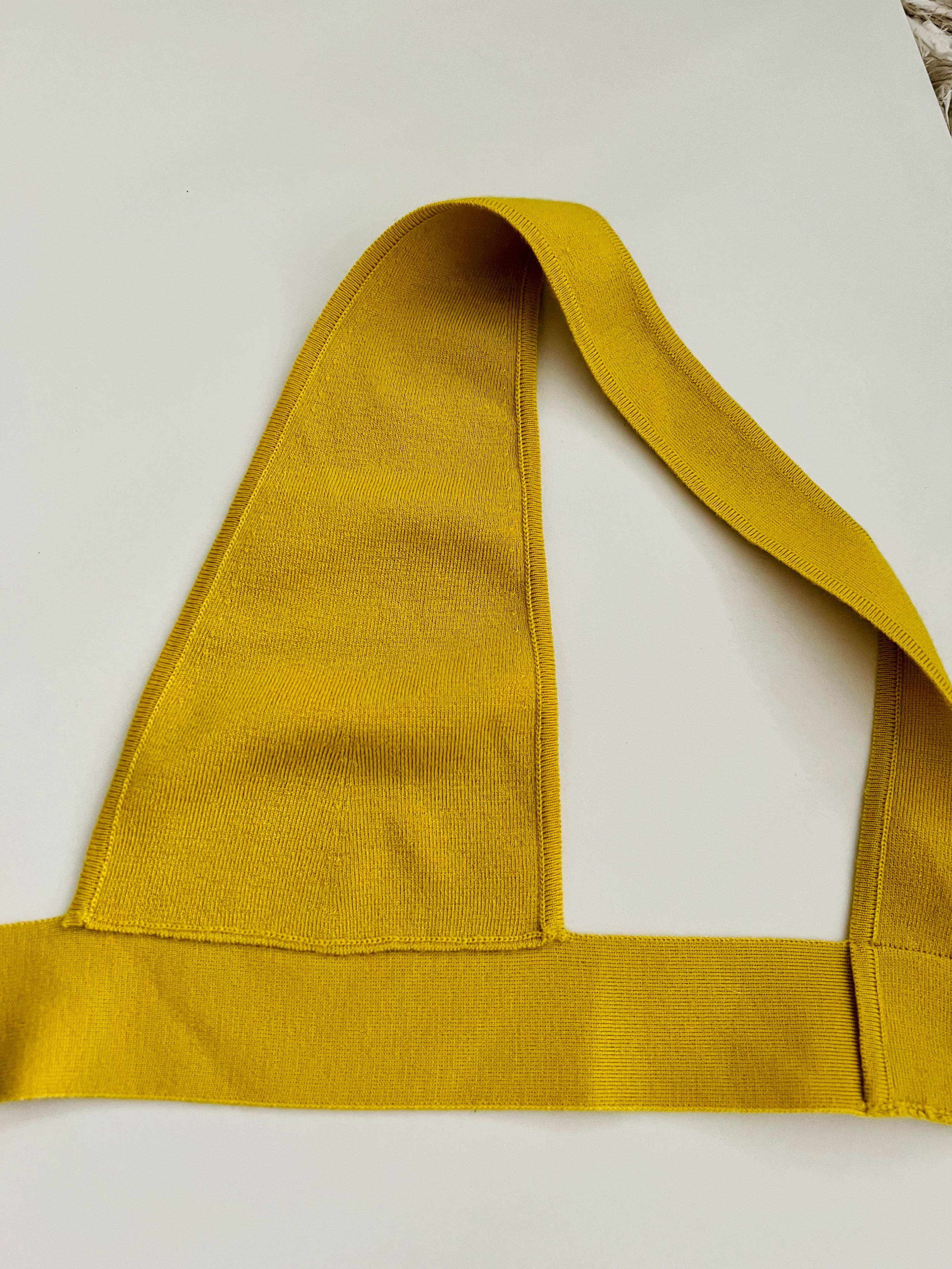 Yellow Cashmere Knit Triangle Bralette