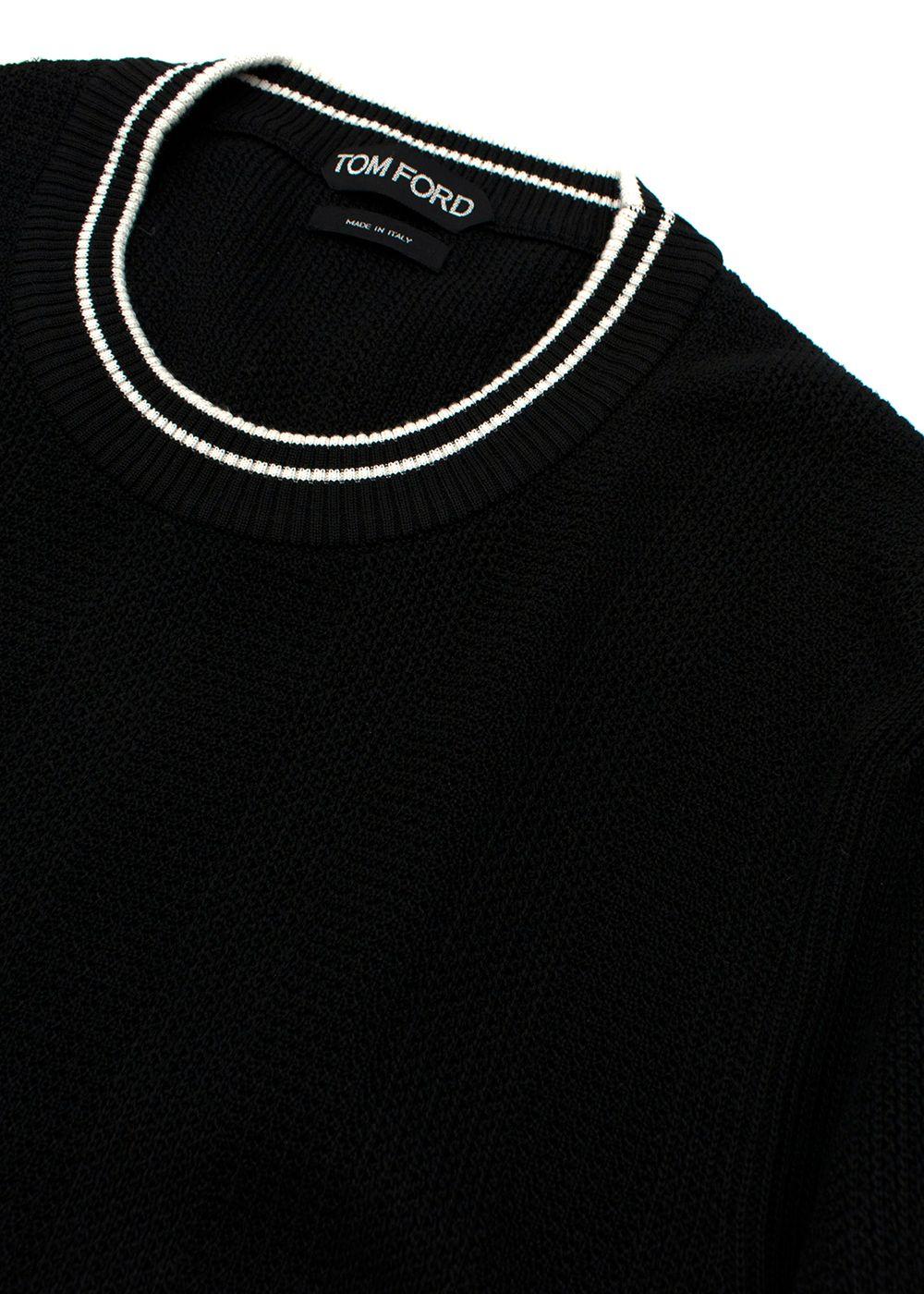 Tom Ford Black Silk & Cotton Knitted Jumper