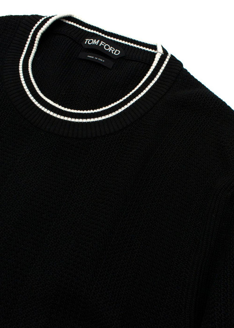 Tom Ford Black Silk & Cotton Knitted Jumper