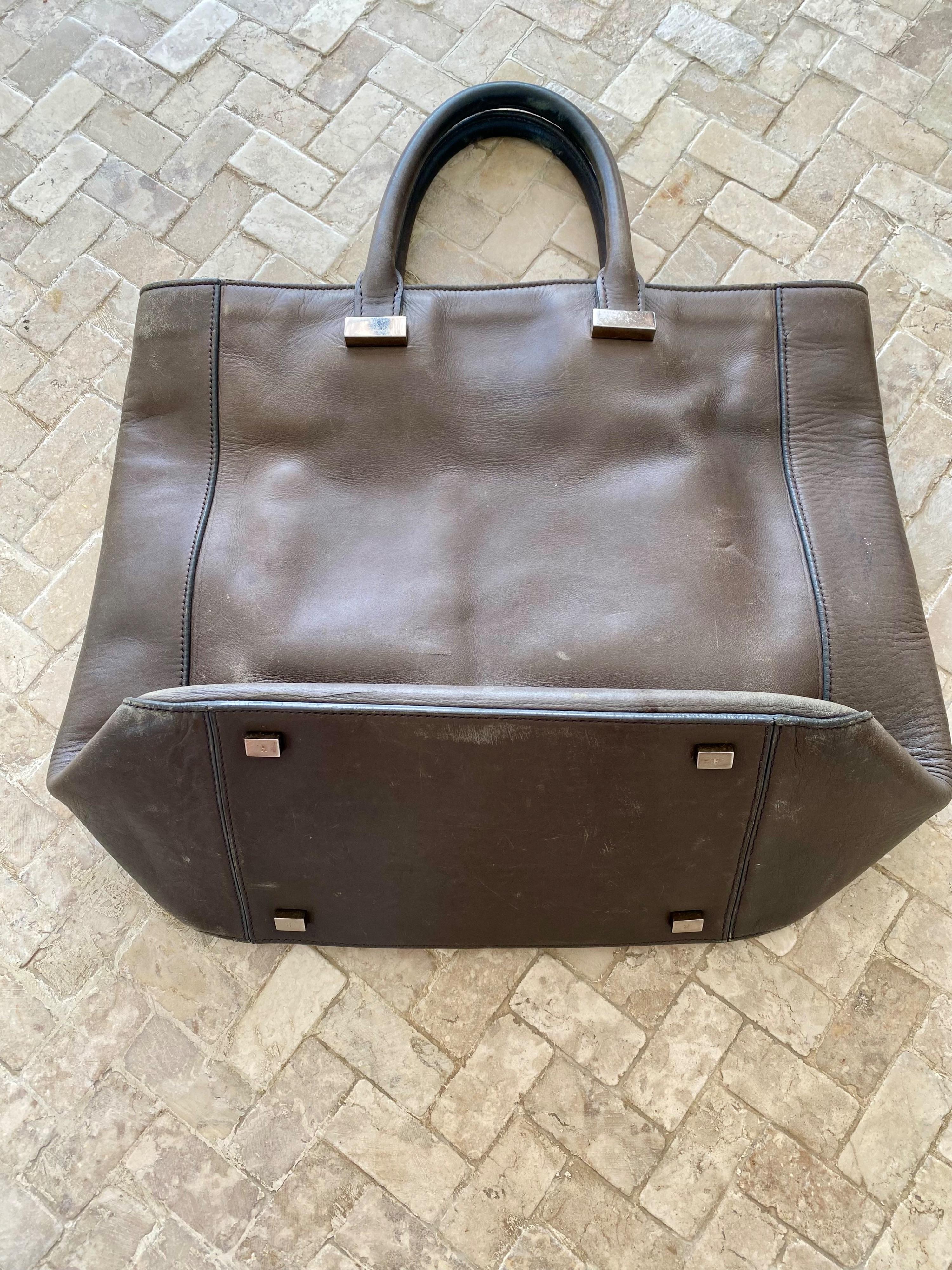 The Row Grey Tall Tote Bag - Well worn