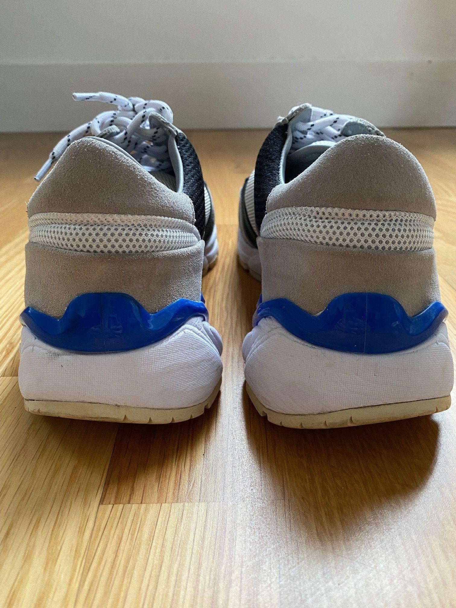 Blue, White & Grey Tech Runner Sneakers
