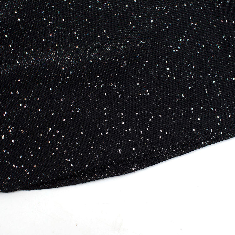 Sequin Polo Neck Silk Blend Knit Jumper