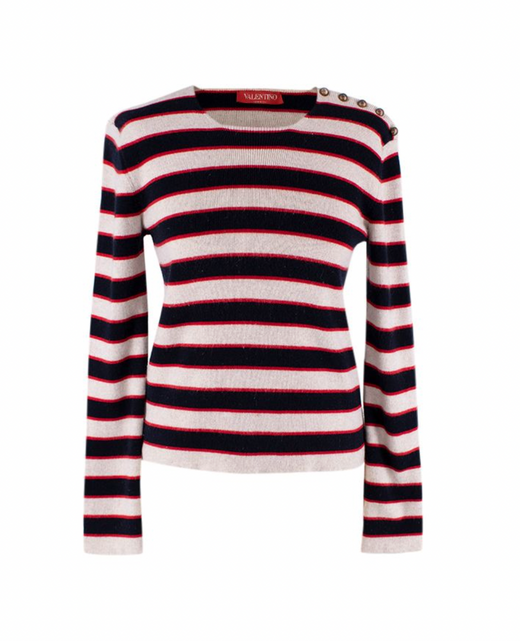Valentino ricolour striped cashmere sweater