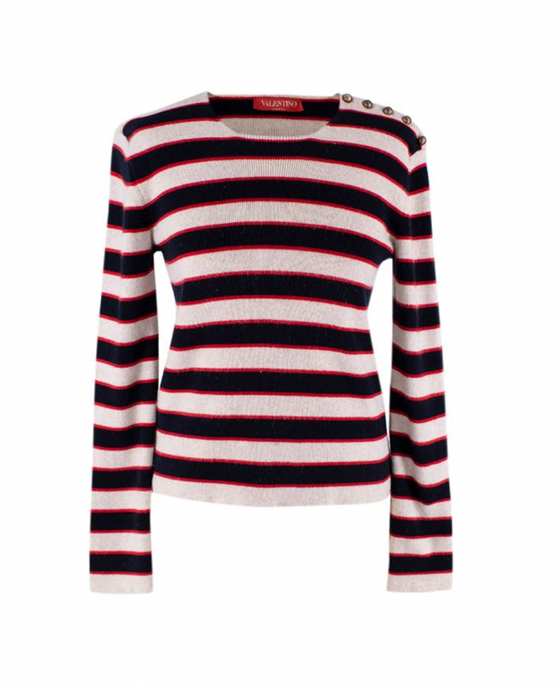 Valentino ricolour striped cashmere sweater