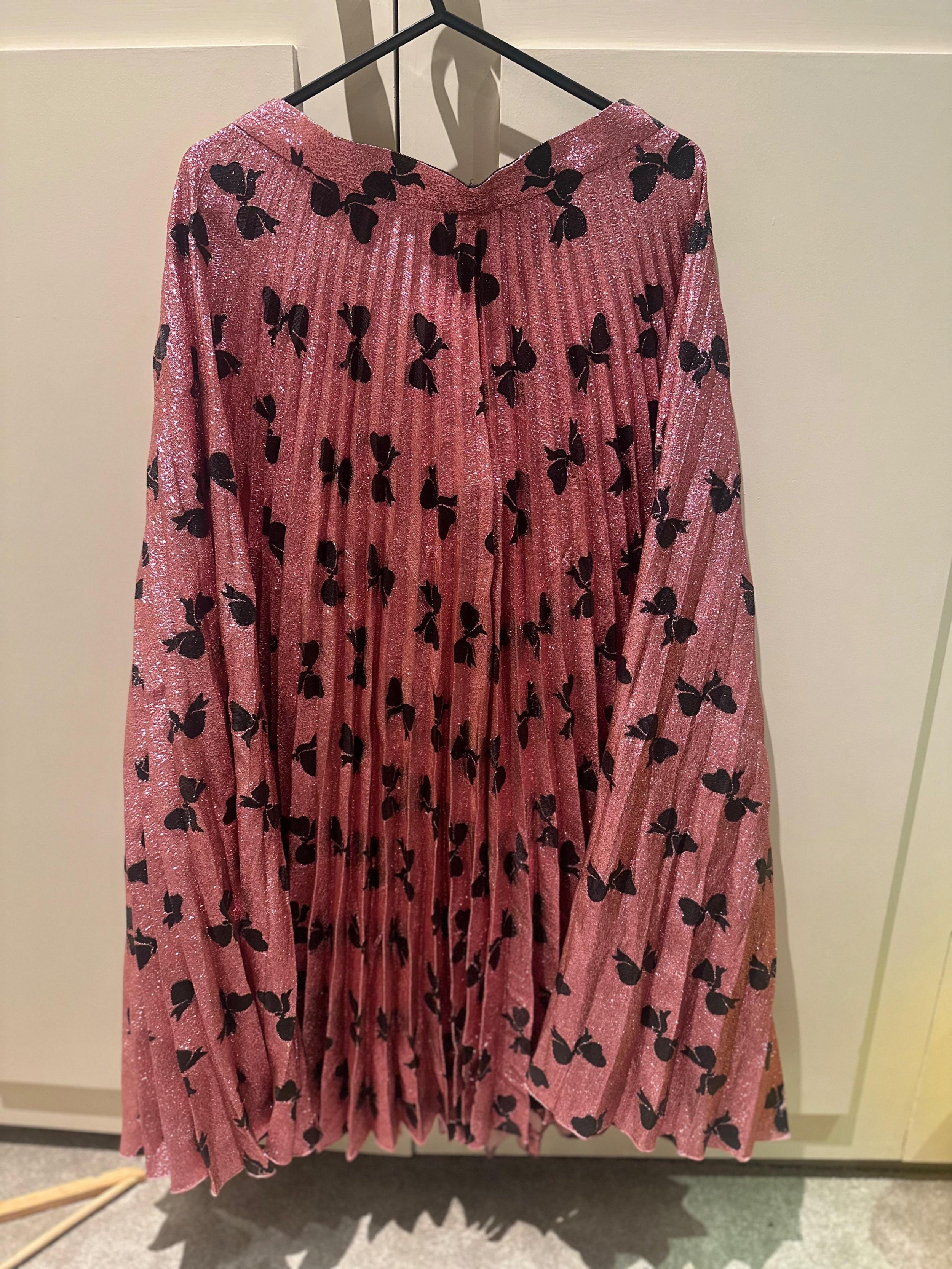 Gucci Iridescent bow lurex pleated skirt