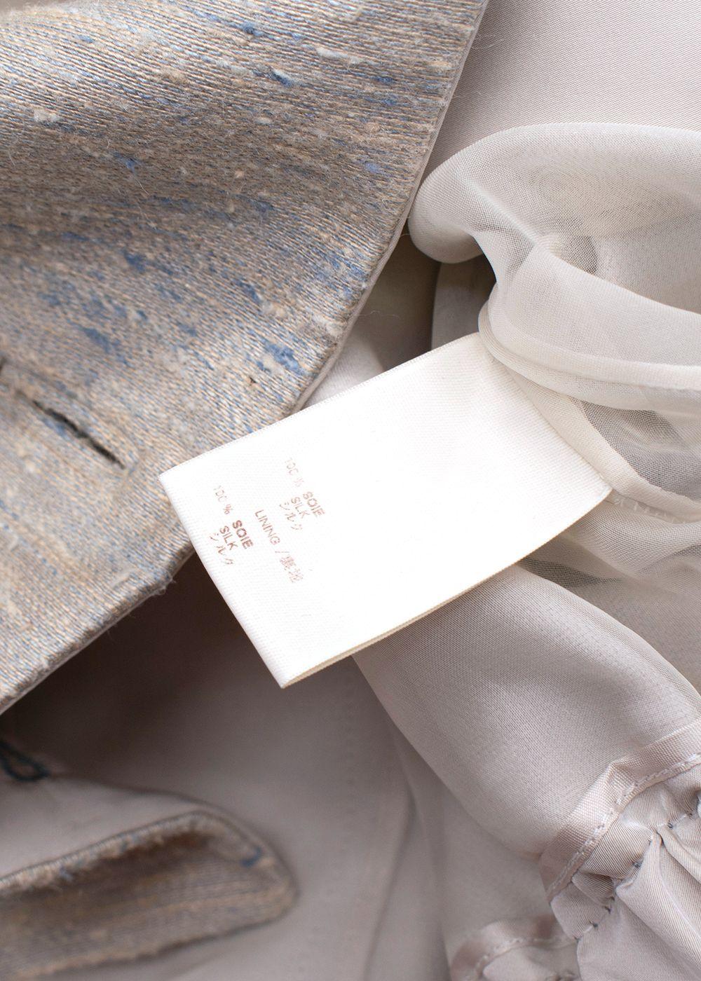Louis Vuitton Vintage Beige Silk Jacket and Skirt Suit