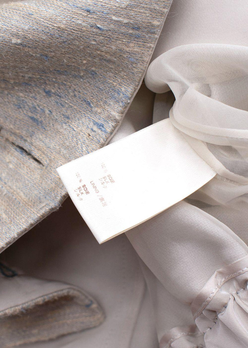 Louis Vuitton Vintage Beige Silk Jacket and Skirt Suit