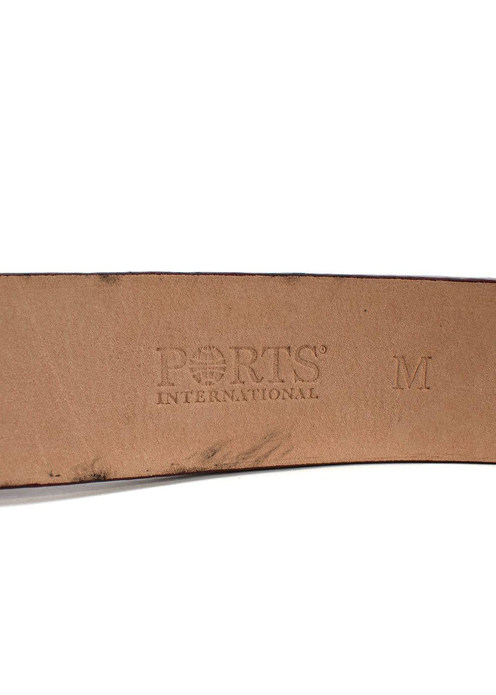 Ports Orange and Red Snakeskin Embossed Leather Belt