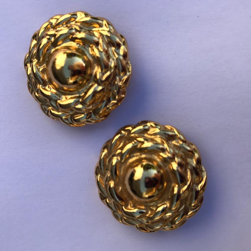 YSL Vintage Gold Plated Couture Earrings