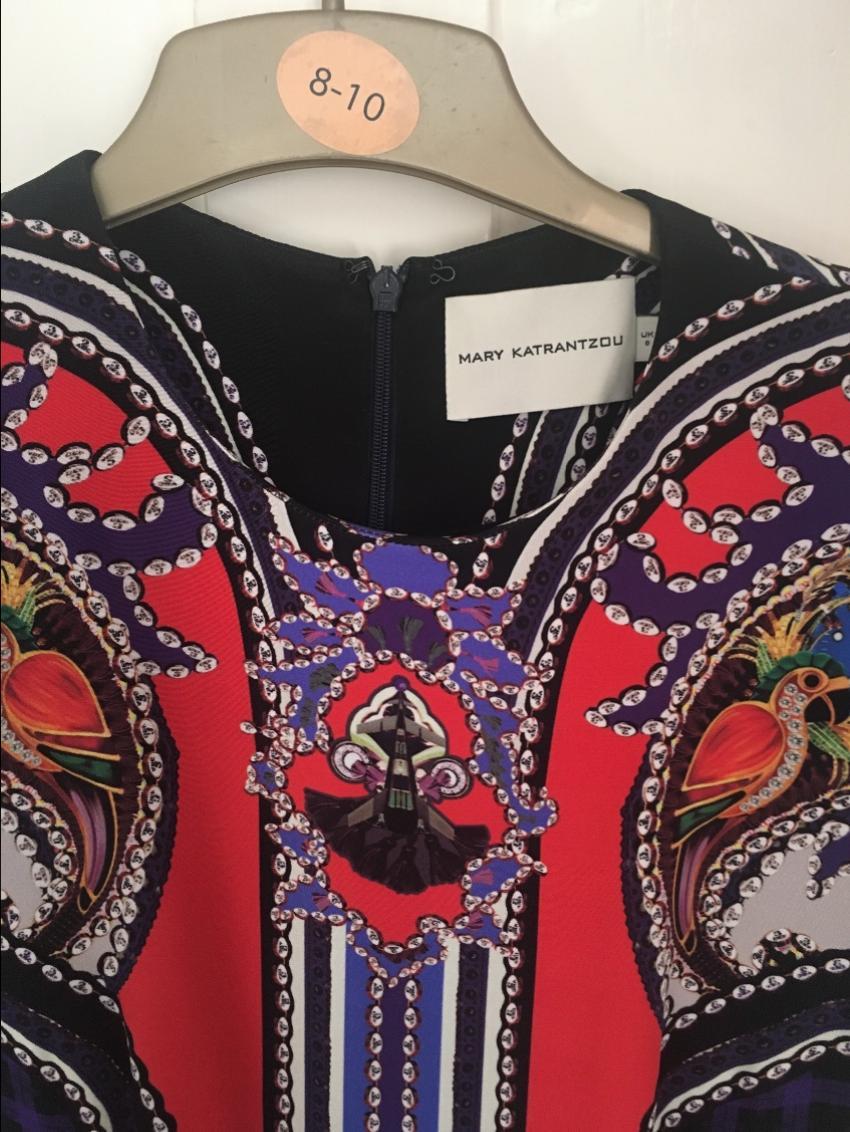 Mary Katrantzou Printed Cap-Sleeve Dress