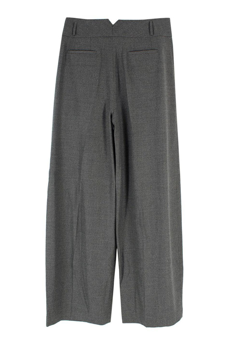 Altuzarra Grey High-Rise Wool-Blend Wide-Leg Trousers