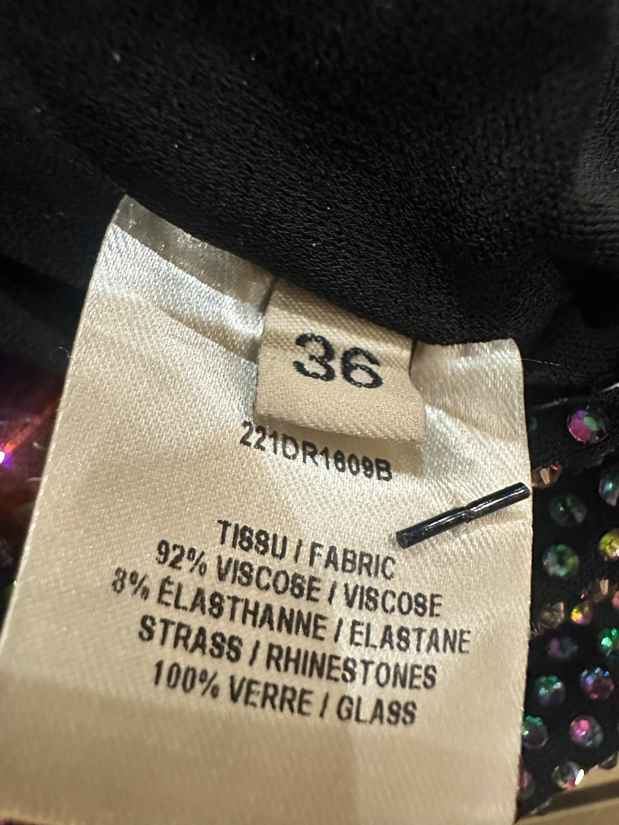 Alexander Vauthier Black Rhinestone Embellished Mini Dress