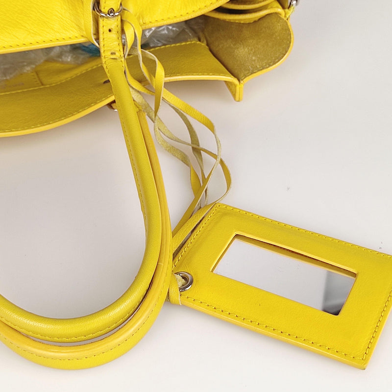 Yellow leather Papier tote bag