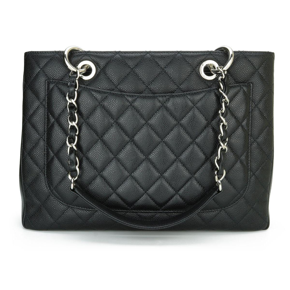 Chanel Black Caviar Leather Grand Shopping Tote